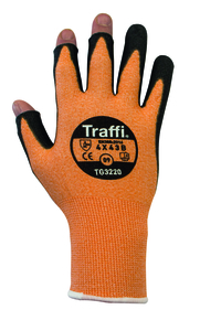 Size 10 TG3220-10 AMBER 3 Digit PU Palm Traffi Glove - Cut Level B
